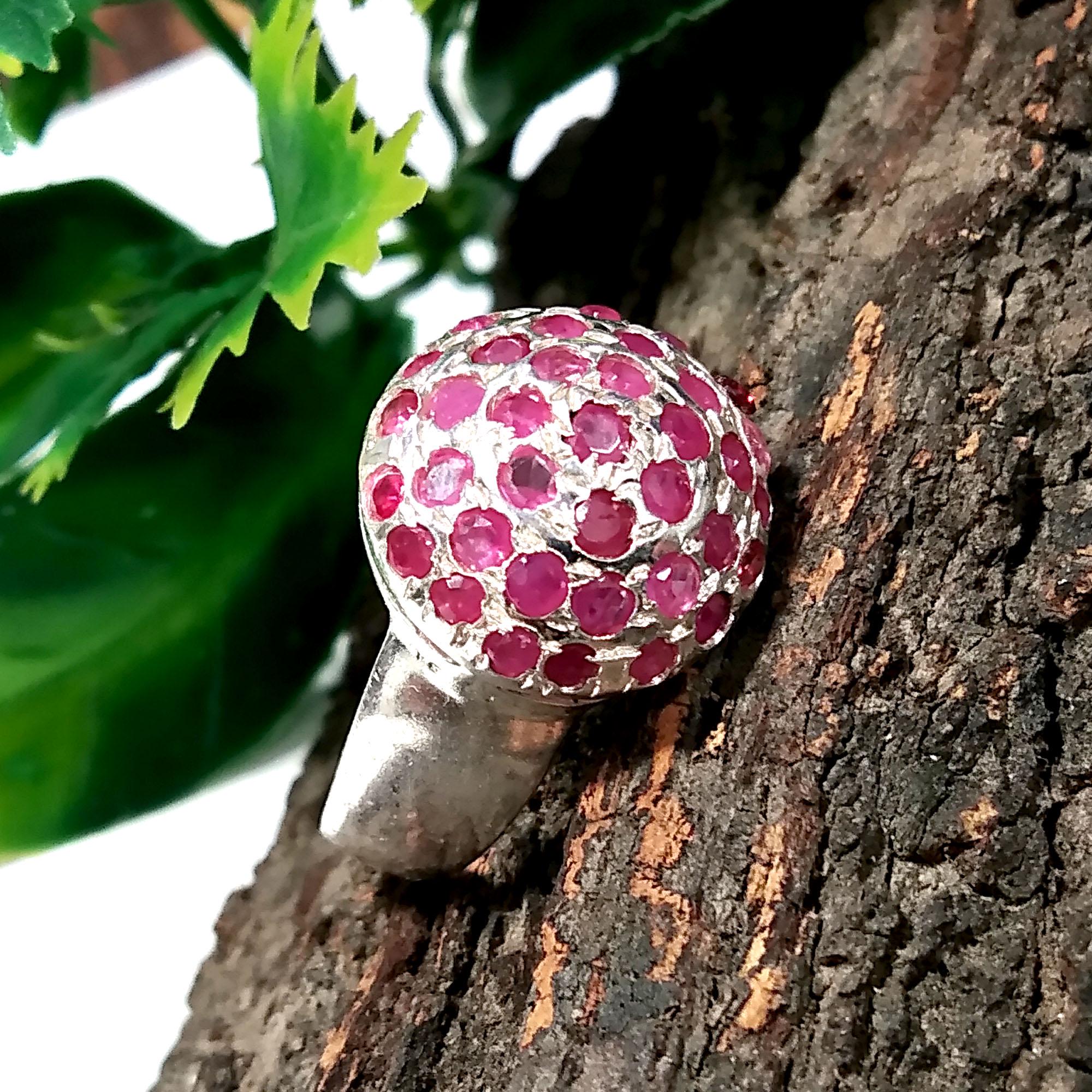 Solid 925 Starling Silver Ring, Natural Gemstone Ruby Faceted Rings, Very Beautiful Stylish Rings, Good Making Nice Rings For Girls & Woman.